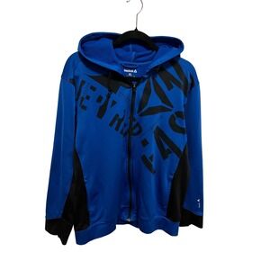 Reebok Men's Athletic Full Zip Hoodie Jacket Blue Black XL